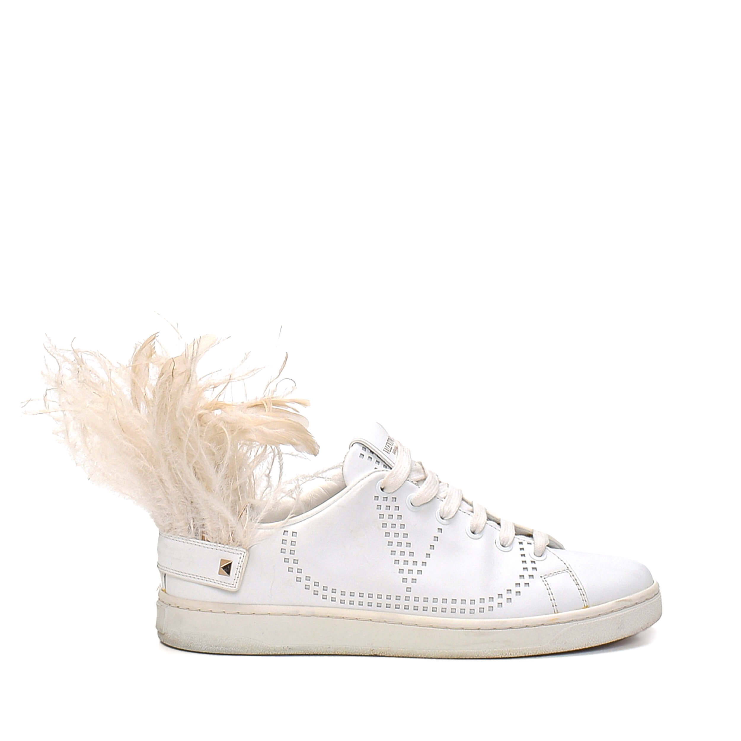 Valentino - White Feather Detail Sneakers